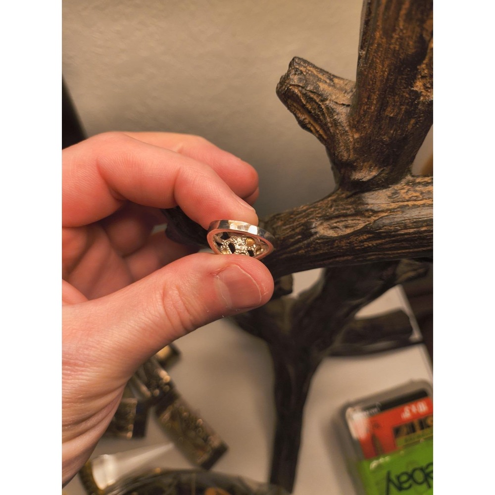 Grape Vine Ring Black Hills Gold Tri-Color Sterling Silver & 12K Gold Sz 6 - Picture 6 of 7